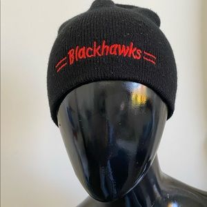 BLACKHAWKS black knit cap / hat / beanie
